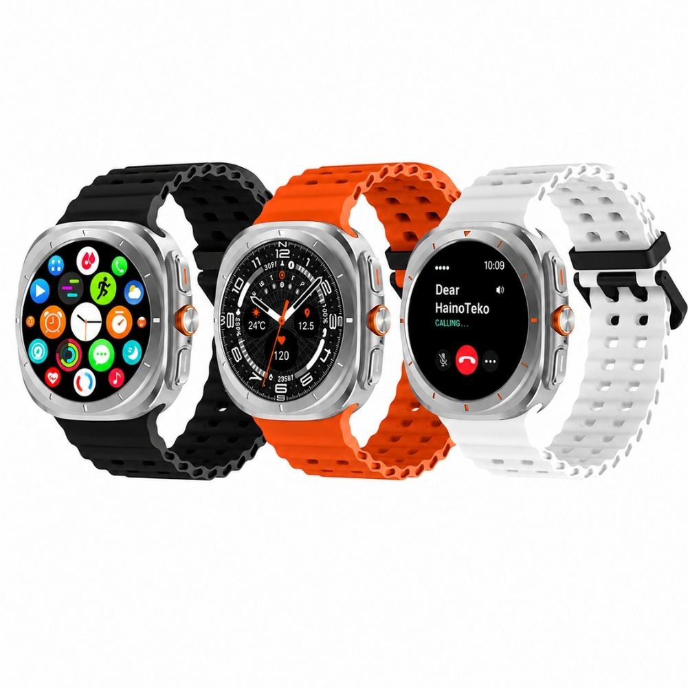 Haino Teko-17 Akıllı Saat Gümüş Kasa 1 Kasa 3 Değiştirilebilir Kordon  AMOLED Ekran Bluetooth Arama