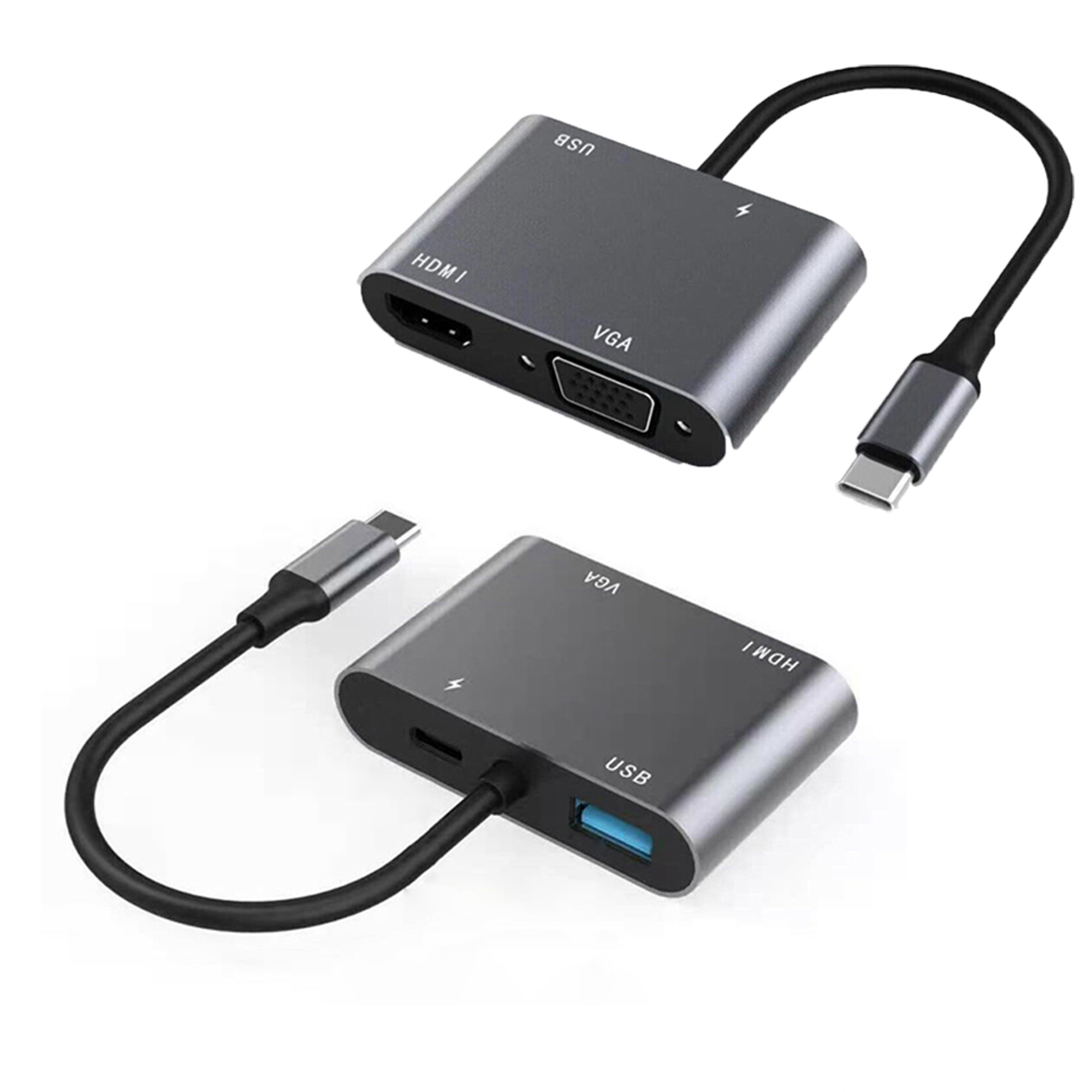 Winex 4in1 Type-C to HUB PD 100W+HDTV+VGA+UsbA Dönüştürücü Adaptör 4in1A