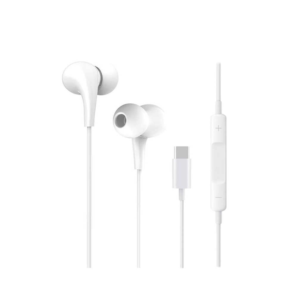 ScHitec E35 Hifi Sound Bass Type-C Girişli Kablolu Kulak İçi Mikrofonlu Kulaklık Beyaz
