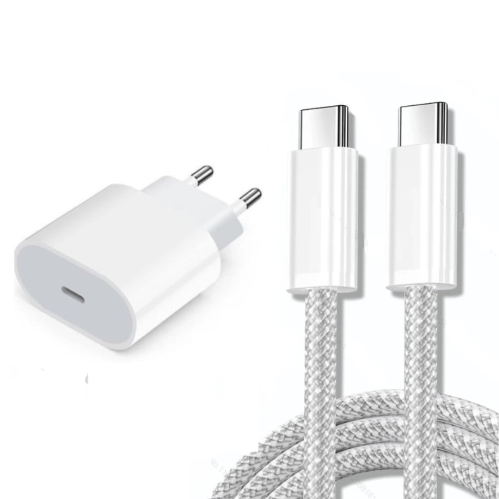 ScHitec PD35W Şarj Aleti 6A 66W Type-C to Type-C Kablolu Set Beyaz İphone 15/16 Uyumlu YK81