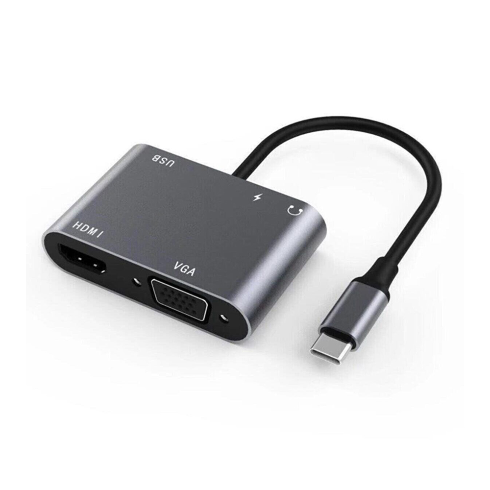 Winex 5in1 Type-C Hub Port Adaptör HDMI VGA USB AUX 100W PD Girişli HC11