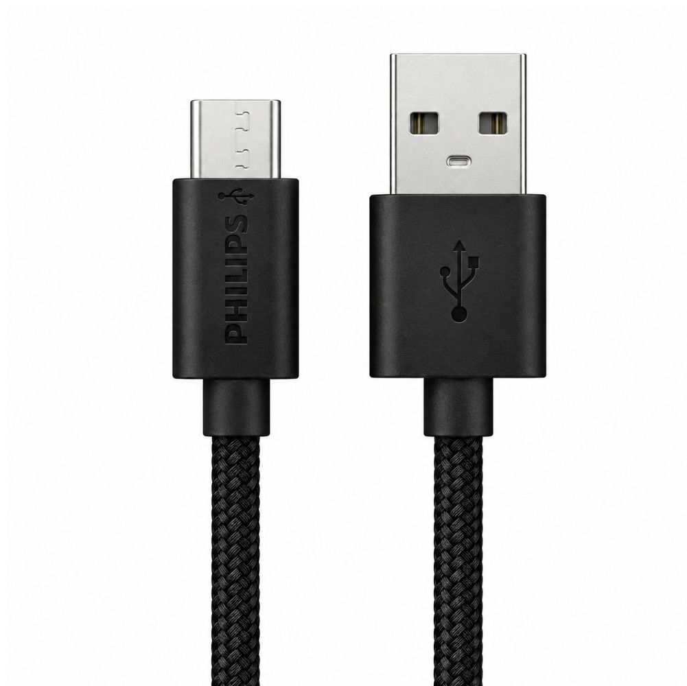 Philips UsbA to Micro 3A 45W Universal Hızlı Şarj ve Data Kablosu 2m Siyah DLC3106U