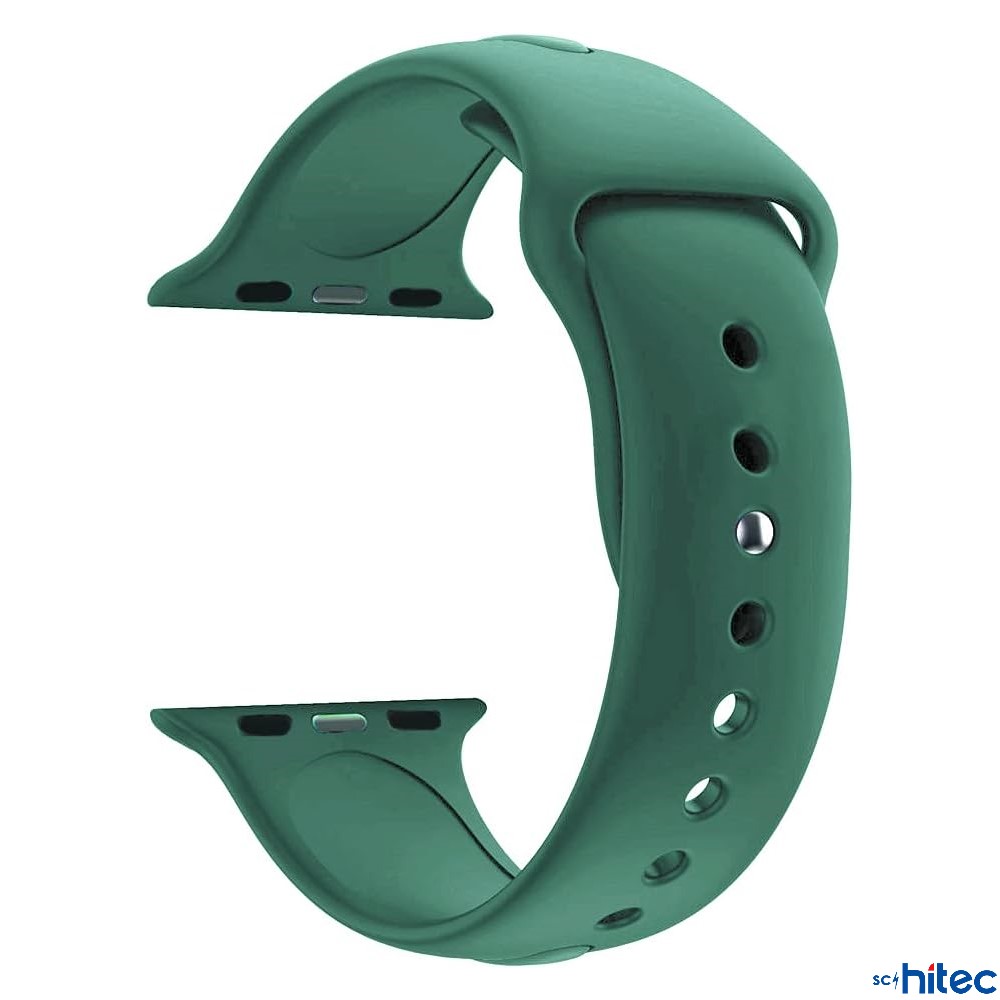 ScHitec 42-49mm Yeni Nesil Apple Uyumlu Akıllı Saat Kordonu Silikon Yeşil